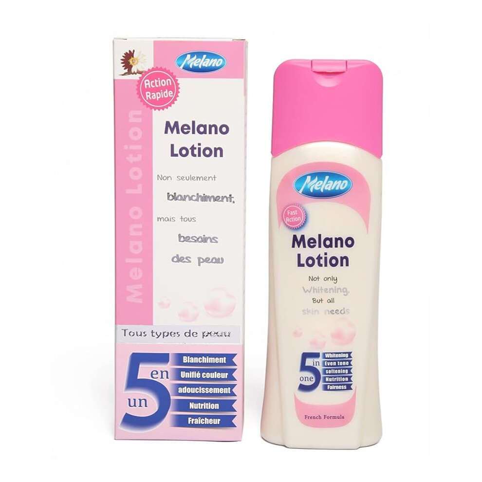 Melano 5in1 Lotion For Whitening, Even Tone, Softening, Nutrition, Fairness 300ml |Brighten & Hydrates Skin|Shea Butter Moisturizer|Face & Body Care