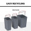 Homcom HOMCOM Recycle Waste Bin 40L Sorter Kitchen Recycle Waste Bin Pull ABS Silver 4