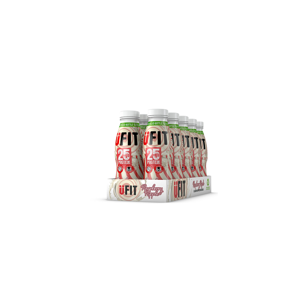 UFit 25g High Protein Shake Raspberry Ripple Flavour Milkshake 10x 330ml