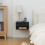 Homcom HOMCOM Floating Bedside Table Set of 2 with Drawer Black 7