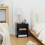 Homcom HOMCOM Floating Bedside Table Set of 2 with Drawer Black 6
