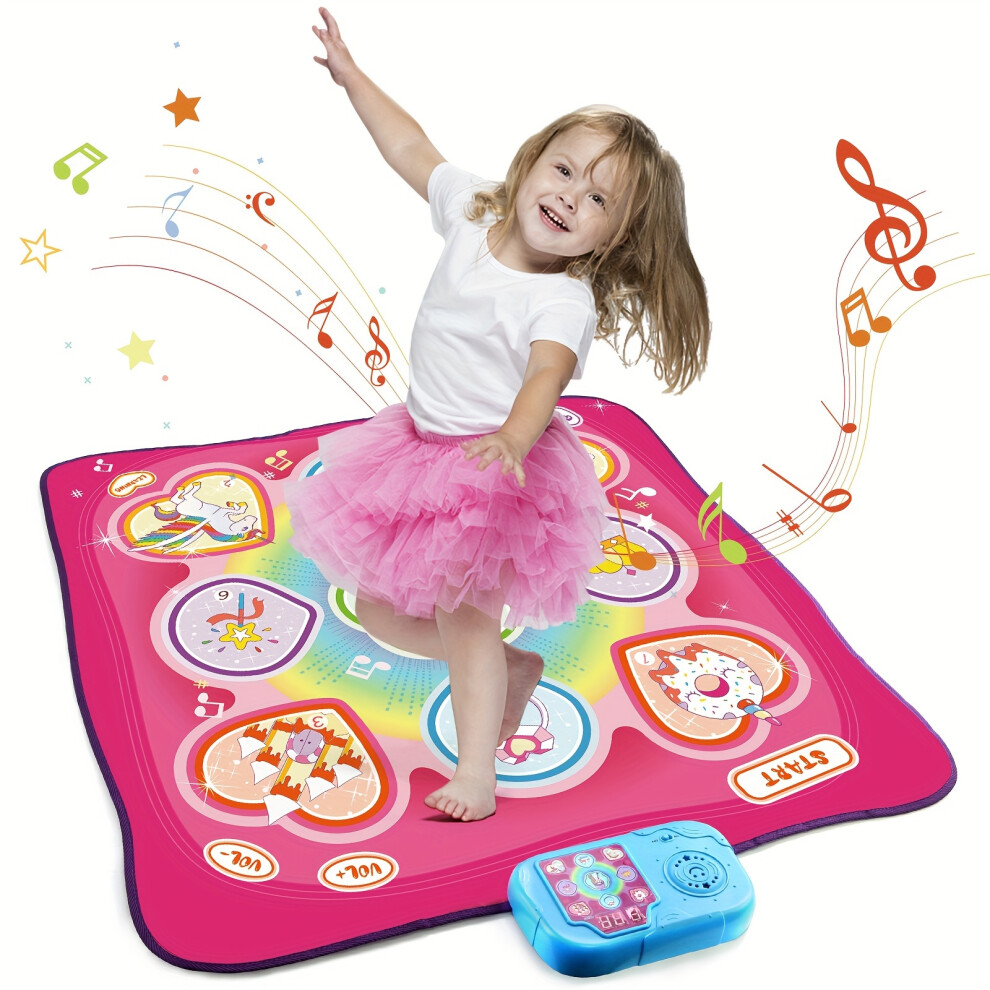 (pink) Toiyese Kids' Dance Mat With Adjustable Volume Built-In Music - 3 Modes, Perfect Gift For Boys & Girls Ages 3-6