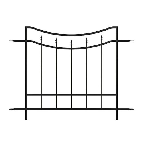 Arched Finial Fence Panel - Traditional Design, Durable Steel, Black Finish