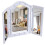 Homcom HOMCOM Lighted Tri-Fold Vanity Mirror Large Cosmetic Mirror w/ LED Lights White 8