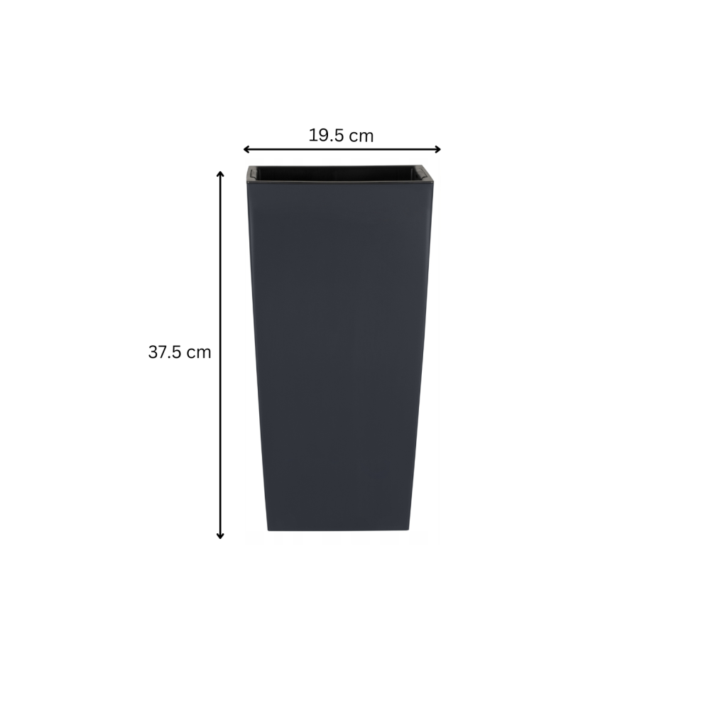 (Square 11.4 L, Anthracite) Tall Plant Pots Indoor Outdoor Planter 6 Colours