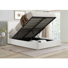 King Size Ottoman Bed Frame & Sleepsoul Mattress White Boucle Birlea Lucas