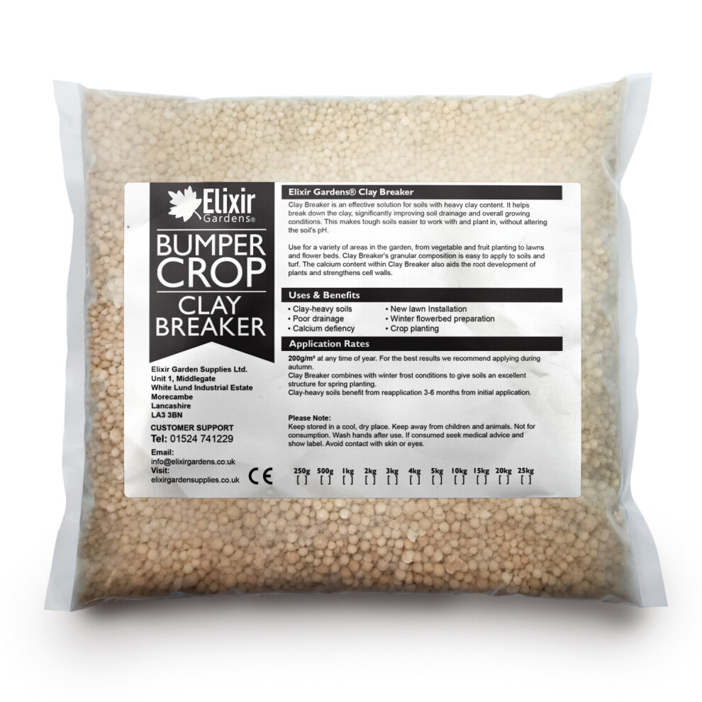 (0.5kg) Gypsum Clay Breaker (Calcium Sulphate) | Natural Agricultural Clay Soil Improver