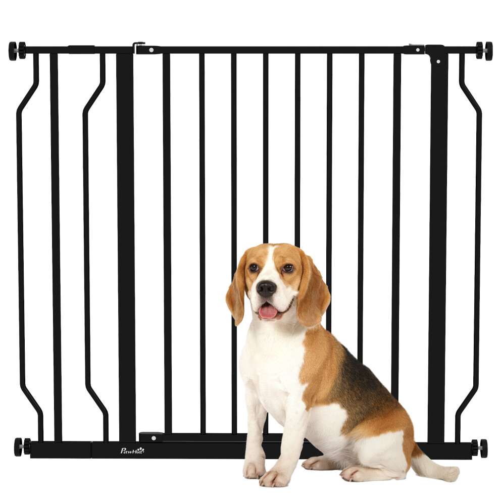 Pet Safety Gate Dog Barrier W/ Door Pressure Fit For Doorways, 75-95W Cm