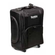 Kemier Portable Cosmetic Organizer,Soft-Sided Nylon Rolling Makeup Case with Pouches,Black