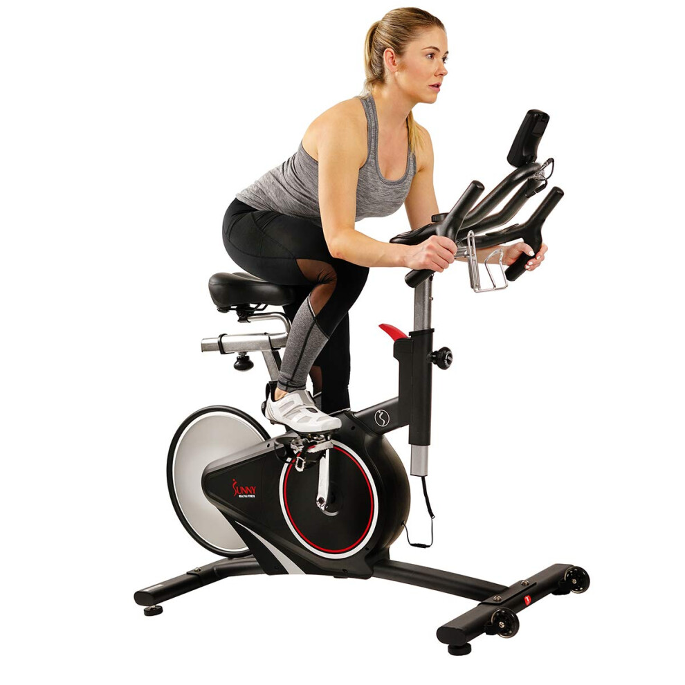 Photos - Exercise Bike SUNNY HEALTH & FITNESS Magnetic Belt Rear Drive Indoor Cycling Bike, High Weight Capacity with Cadence Sensor - SF-B1709