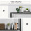 Homcom HOMCOM Industrial Console Table w/ Storage Shelf Black Metal Frame Grey 4