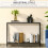 Homcom HOMCOM Industrial Console Table w/ Storage Shelf Black Metal Frame Grey 3