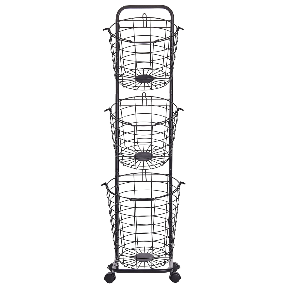 3 Tier Metal Wire Basket Stand Black AYAPAL