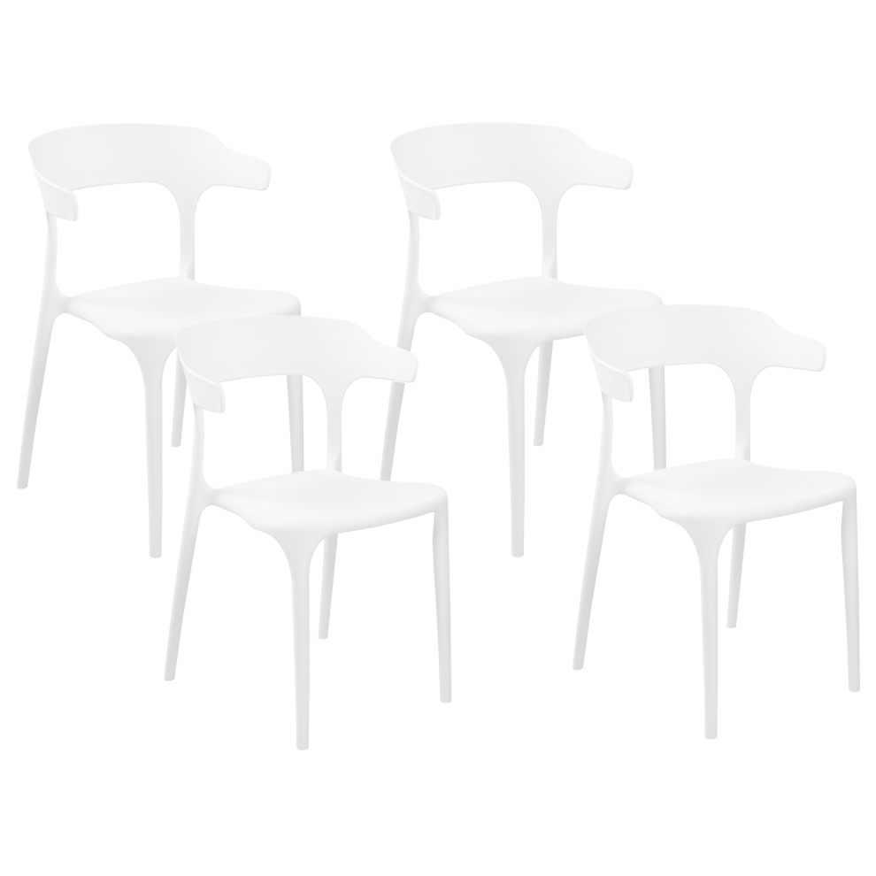 Set of 4 Garden Chairs GUBBIO White