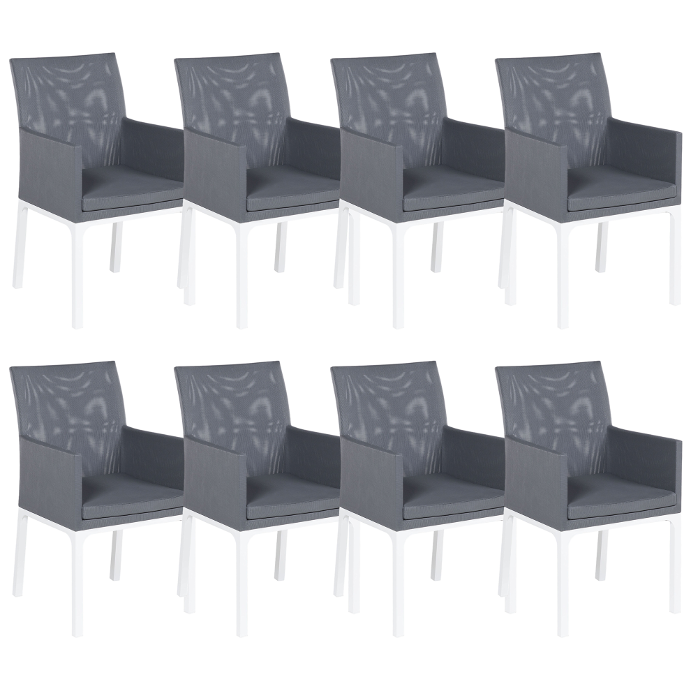 Set of 8 Chairs BACOLI Fabric Dark Grey