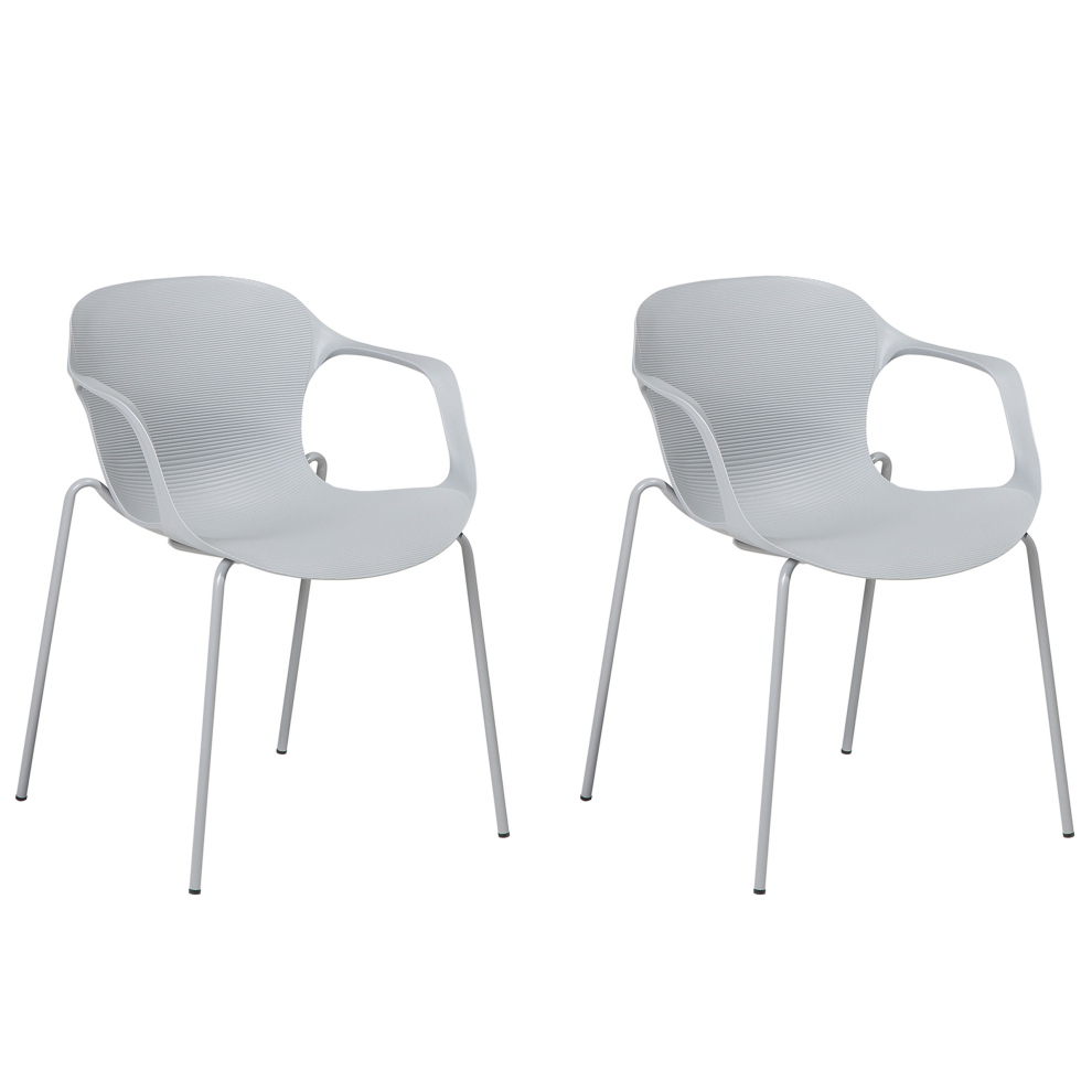 Set of 2 Dining Chairs ELBERT Light Grey
