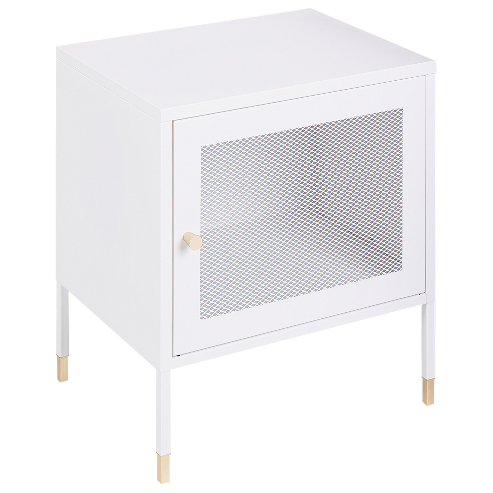 Bedside Table OSSETT Metal White
