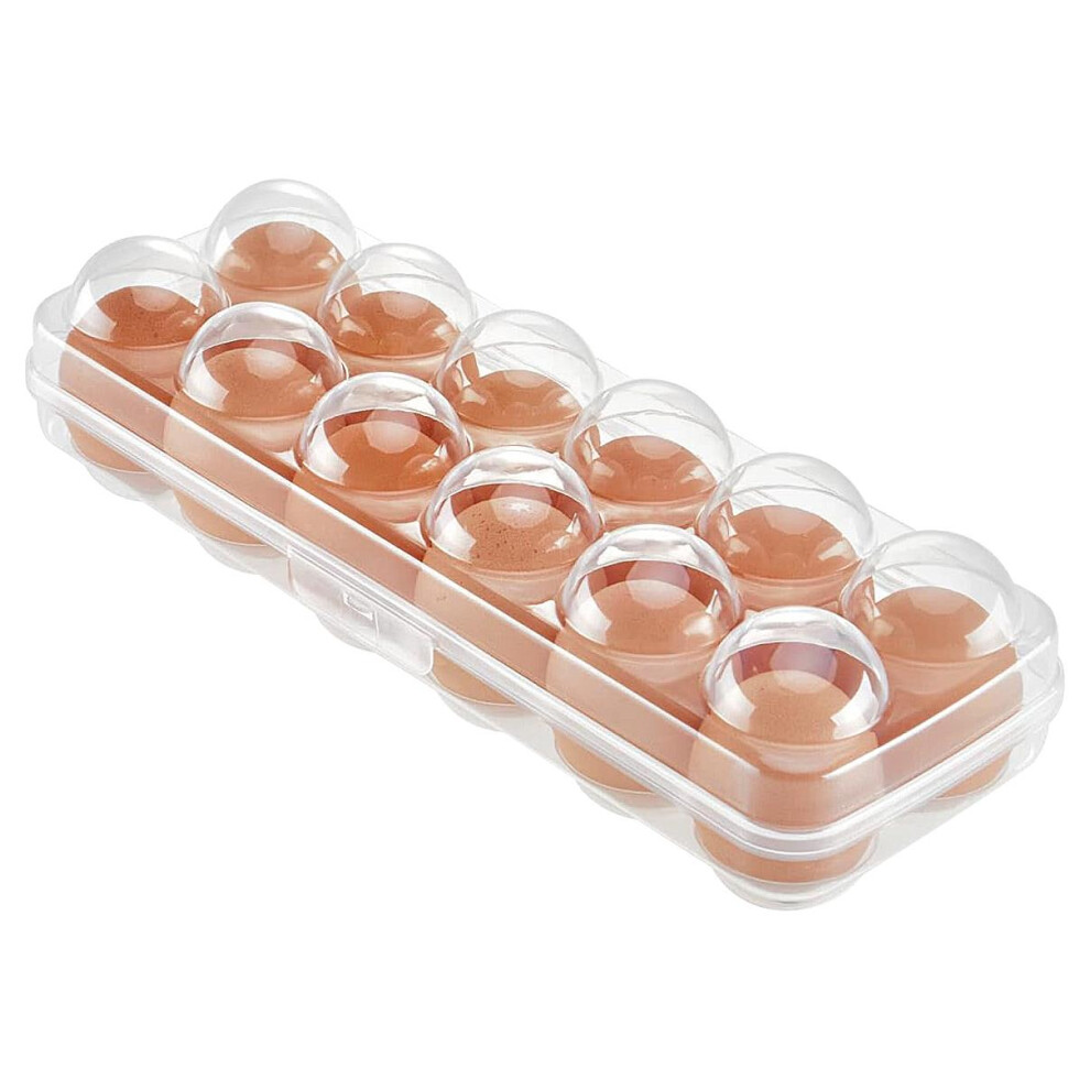 GEEZY Covered 12 Eggs Holder Storage Box Container BPA-Free Plastic Transparent Fridge