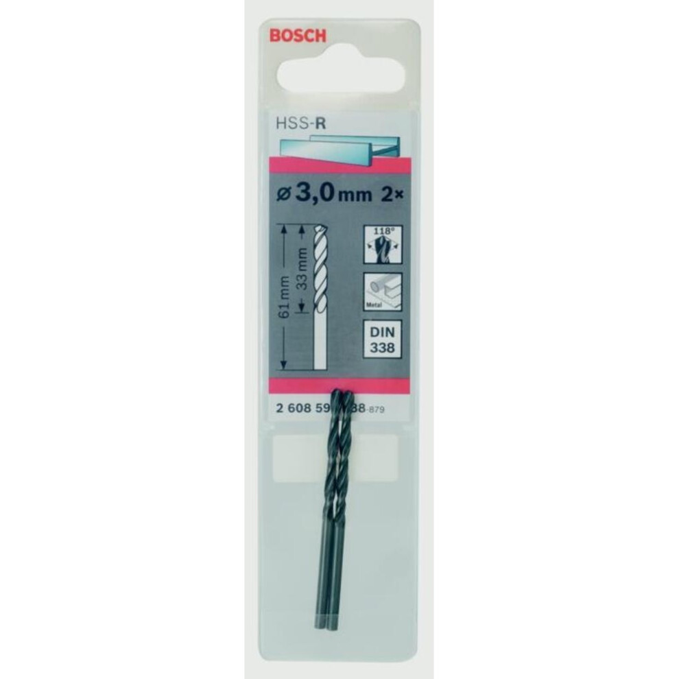 Bosch TEQ Twisted HSS Drill Bit (Pack of 2)