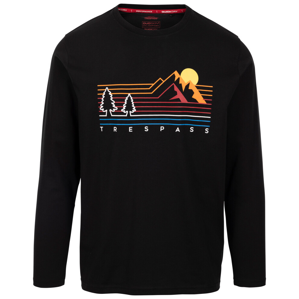 (XXL, Black) Trespass Mens Top Quick Dry Long Sleeve Macley