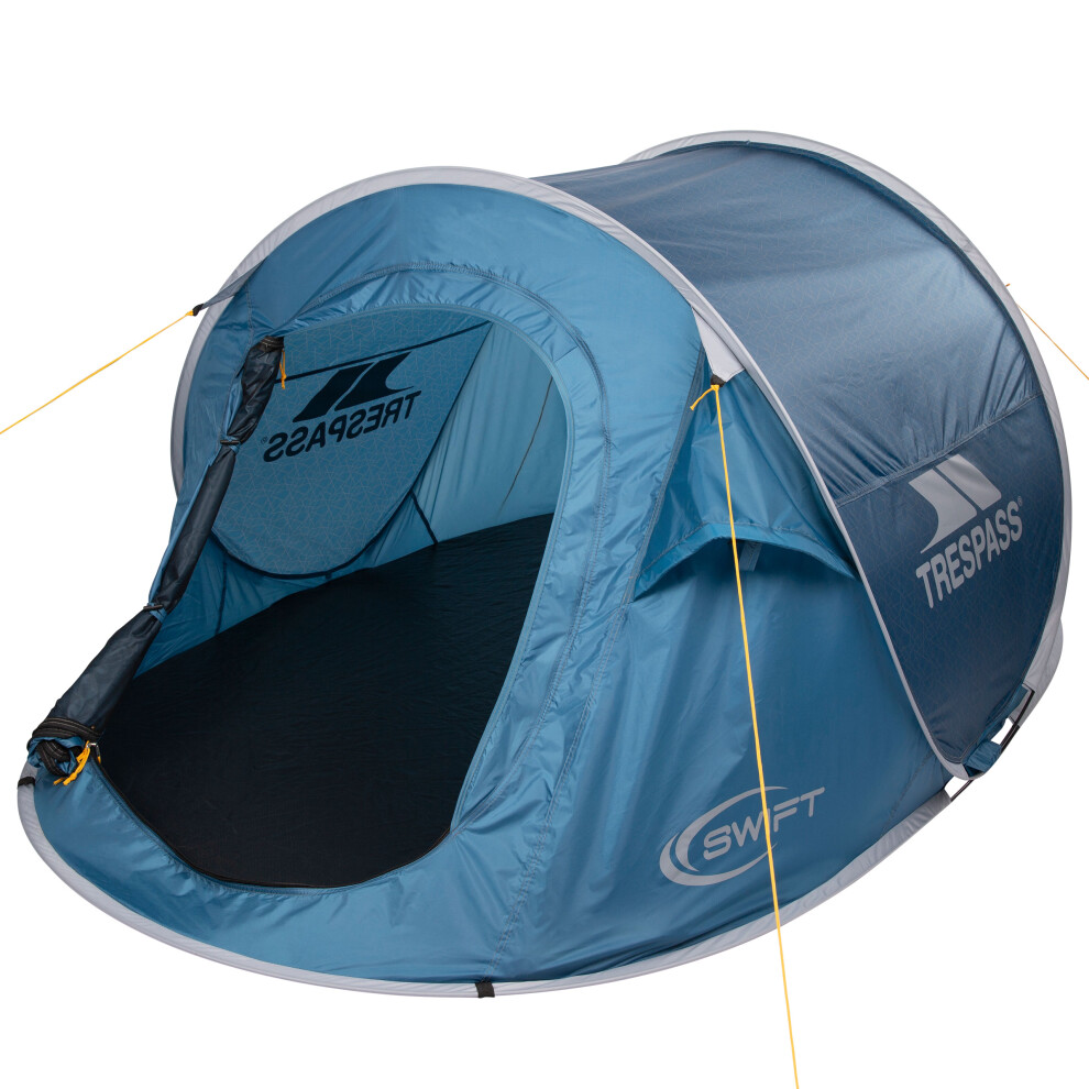 (EACH, Rich Teal Print) Trespass Waterproof 2 Man Pop Up Tent Swift2