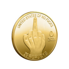 (Gold) Middle Finger, Fuck, Yes or No Challenge Coin, Commemorative Coin