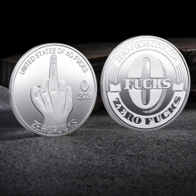 (Silver) Middle Finger, Fuck, Yes or No Challenge Coin, Commemorative Coin