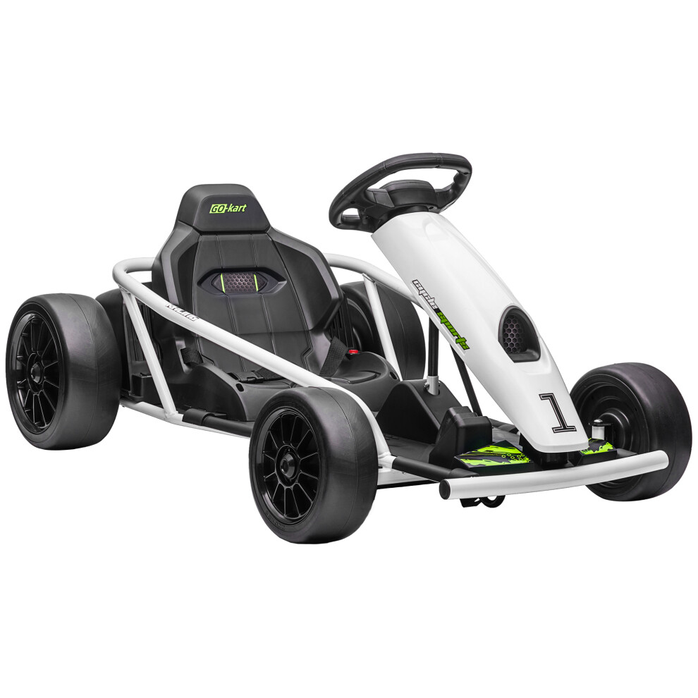 HOMCOM 24V Electric Go Kart For Kids With Music, Horn Honking, Slow Start