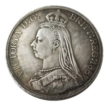 1887 British Welsh Crown Old Coin-Uncirculated Great British Coins-United Kingdom Old Coins-Lucky Commemorative Coin