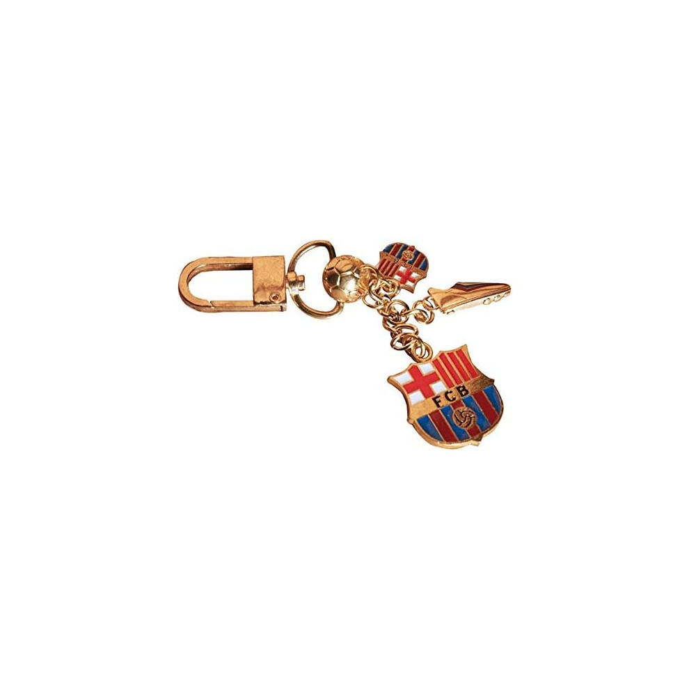 Official FC Barcelona FC Barcelona Keyring Coat of Arms, Ball and Boot