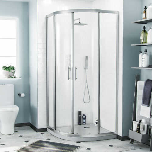 Saturn Quadrant 900 Shower Corner Cubicle Enclosure Chrome