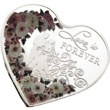 Rose Commemorative Coin Heart Shaped I Love You Coin Multilanguage Couple Lover Coin for Wedding Anniversary