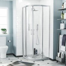 Saturn Quadrant 800 Corner Shower Enclosure Chrome with Brass Chrome Handles