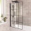 NES Home 800mm Square Bath Screen Black Profile With Grid Glass Reversible | Sheen 1