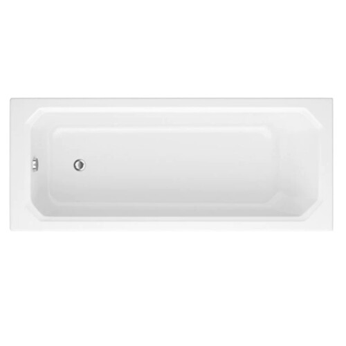 NES Home White Acrylic Single Ended Bath With 2 Tap Holes 1