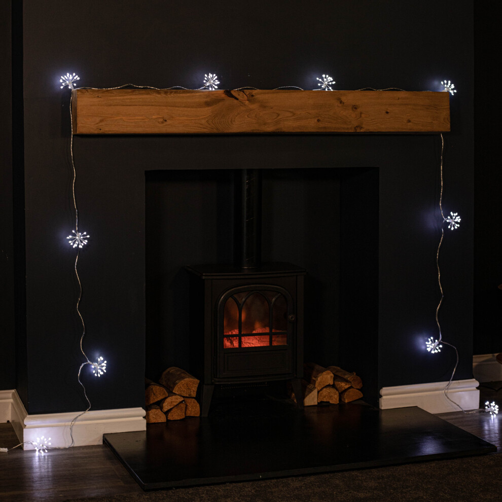 Premier White Ultra Brights Starburst Multi-Action Christmas Lights With 200 Leds And Timer Function 4.5M