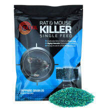 RatKil Rat Poison (6 x25g) Rat Bait & Mouse Poison Grain - Strongest Maximum Strength Rodent Killer Fast Acting, All Weatheringle Feed Bait Sachets S