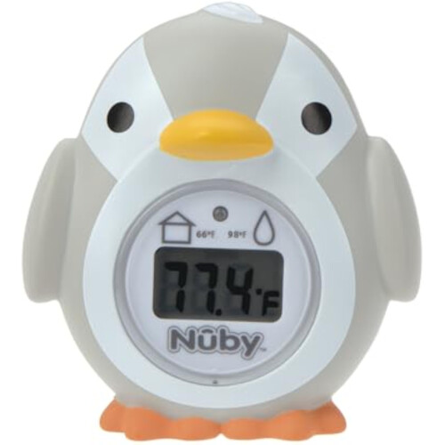 Nuby Nuby - Penguin shaped baby bath Digital thermometer - Easy to read screen - BPA free - Gray - Suitable from 0 months