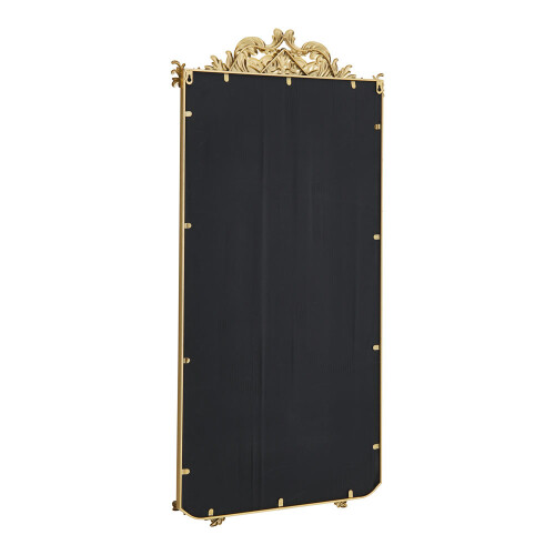 Living And Home 60cm W x 120cm H Golden Phoenix Tail Carved Rectangular Metal Frame Wall Mirror 2