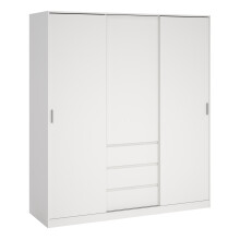 Naia Wardrobe with 2 sliding Doors + 1 door + 3 drawers in White