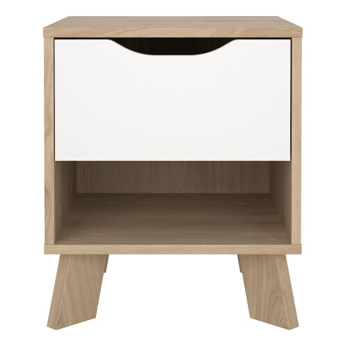 Ikast Nightstand 1 Drawer in Jackson Hickory and White 2