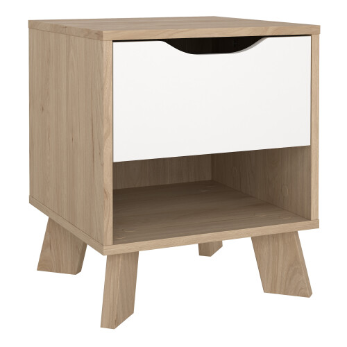 Ikast Nightstand 1 Drawer in Jackson Hickory and White 1