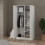 Brande Wardrobe with 2 Frame Doors in White 10