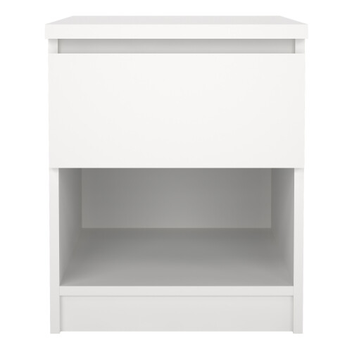 Naia Bedside 1 Drawer 1 Shelf in White 2
