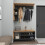 (Atlantic Pine & Anthracite) Cassia Hallway Coat Rack Hat Rack Shoe Storage 6