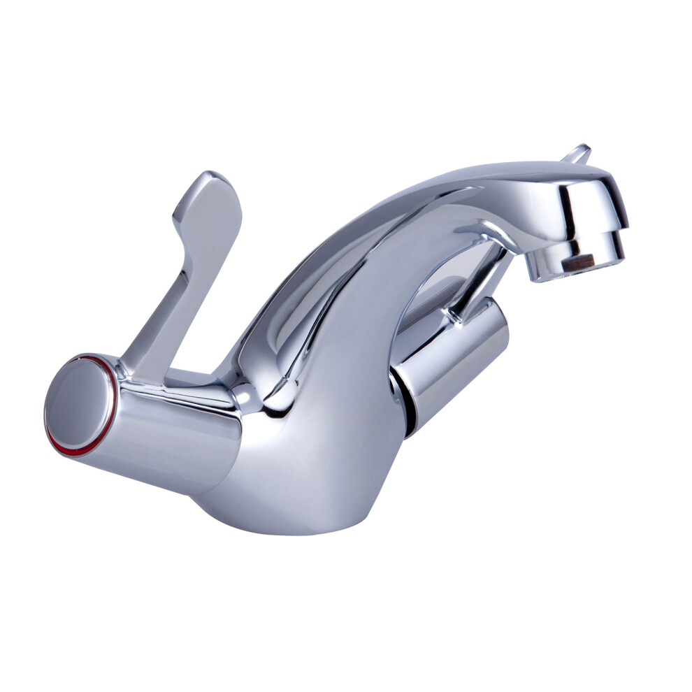 Contemporary Chrome Deck Mounted Basin Dual Lever Mono Mixer Tap 3501446905289