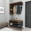 (Light Walnut & Anthracite) Cassia Hallway Coat Rack Hat Rack Shoe Storage 4