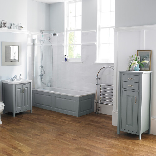 NES Home Chiltern Light Grey Traditional 800mm Bath End Panel + Plinth 1