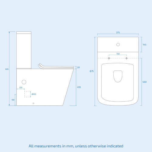 NES Home Nes Home 500mm Basin Vanity & Rimless Close Coupled Modern Toilet White 1