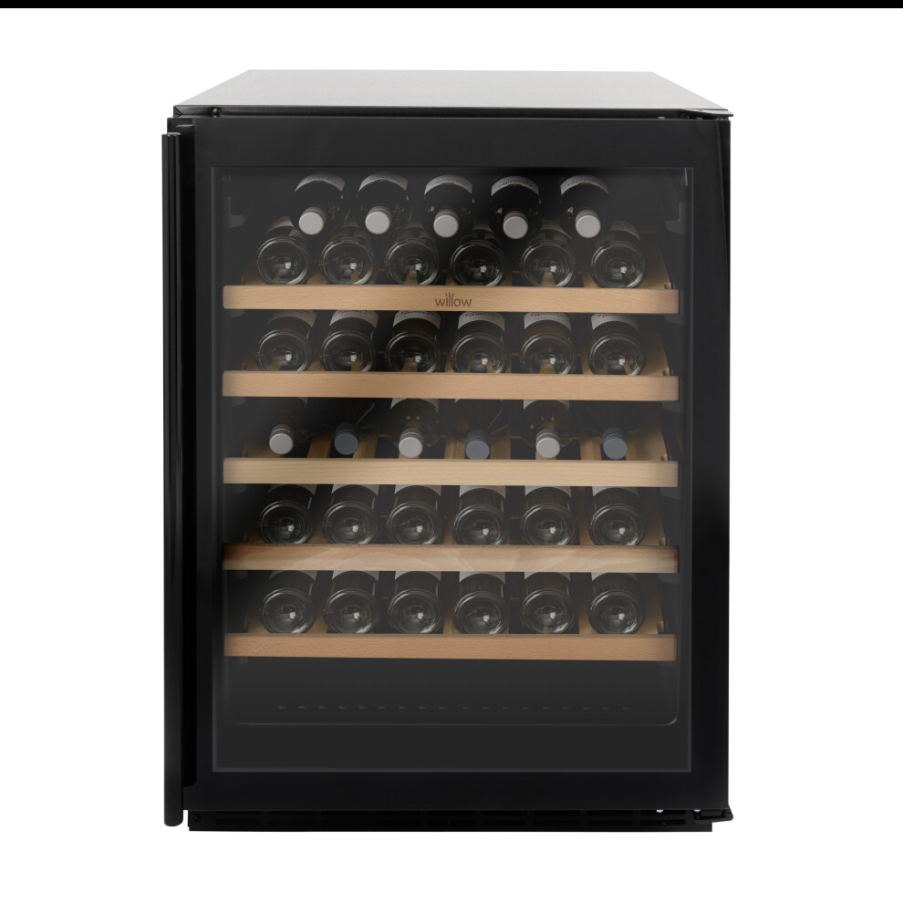 Willow 142L Black Under Counter Wine Cooler, For 52 Bottles, 4* Rating